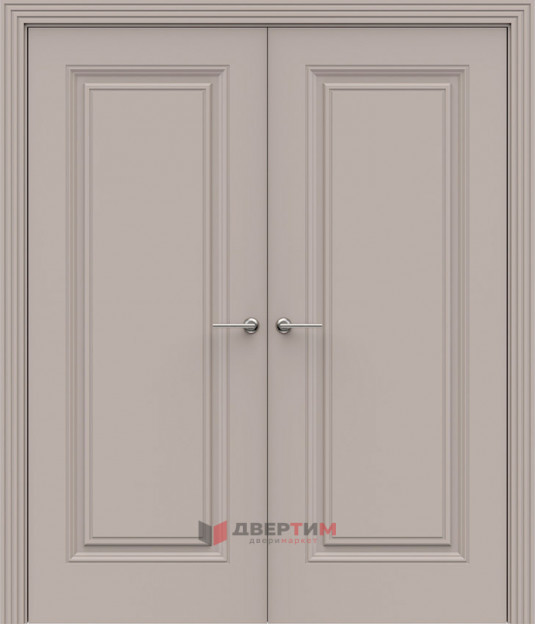 Межкомнатная дверь QB-7 ПГ Премиум капучино распашная двухстворчатая Quest doors